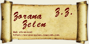 Zorana Zelen vizit kartica